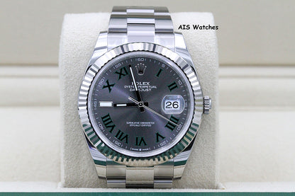 BNIB Rolex Datejust 41MM 126334 Wimbledon Slate Roman Dial Oyster Box & Papers
