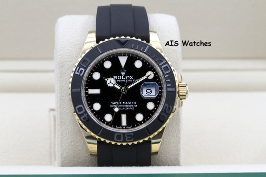 BNIB Rolex Yachtmaster 226658 18K Yellow Gold OysterFlex Strap 42MM Box & Papers