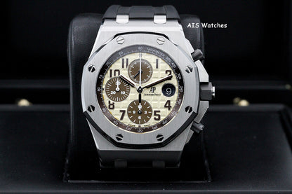 Audemars Piguet 26470ST Safari Royal Oak Offshore Chronograph 42MM Box & Papers