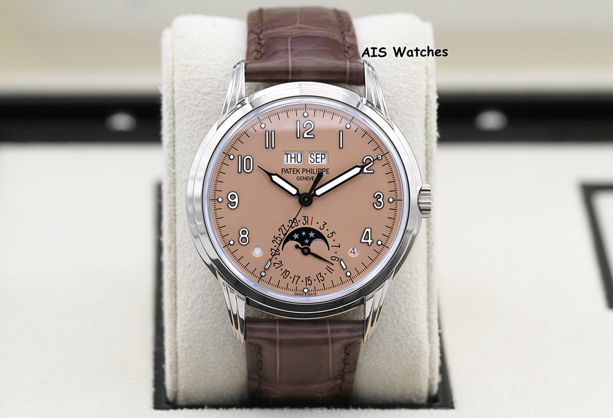 Patek Philippe Perpetual Calendar 5320G White Gold Rose Dial Box & Papers