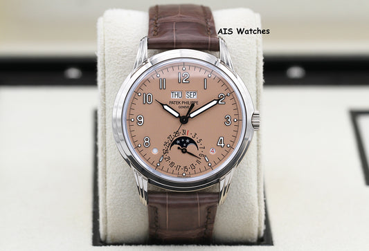 Patek Philippe Perpetual Calendar 5320G White Gold Rose Dial Box & Papers