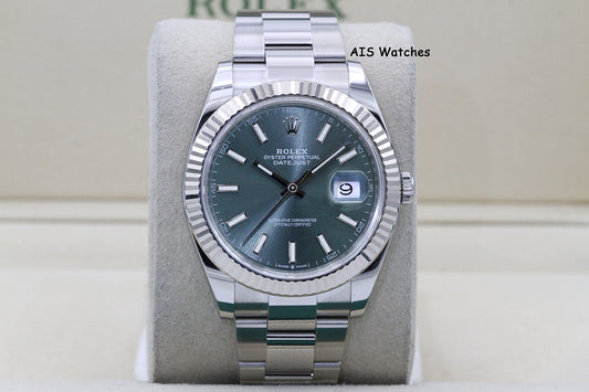 Rolex Datejust 41MM 126334 Mint Green Dial Oyster 2023 Box & Papers