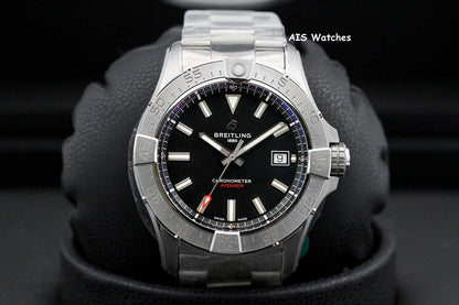 BNIB Breitling Avenger Automatic A17328101B1A1 Black Dial Bracelet SS 42MM B&P