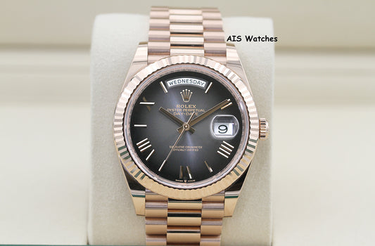 Rolex 228235 DayDate 40MM DD40 Rose Gold Slate Ombré Roman Dial 2026 B&P