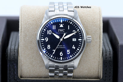 IWC Schaffhausen IW328204 Pilot's Watch Mark XX 40MM Blue Dial SS Bracelet 2025 B&P