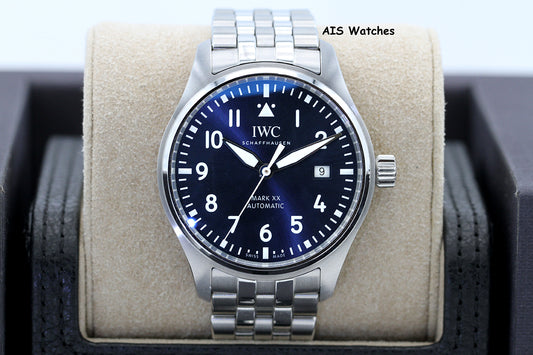 IWC Schaffhausen IW328204 Pilot's Watch Mark XX 40MM Blue Dial SS Bracelet 2025 B&P