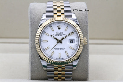Rolex 126333 DateJust 41MM 18K YG/SS White Stick Dial Jubilee 2020 B&P