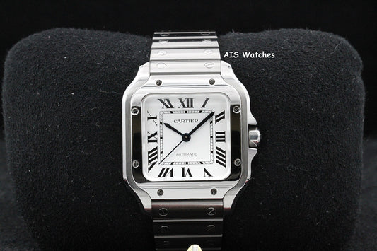 Cartier Santos De Cartier Medium Steel WSSA0029 White Dial 35.1MM Box & Papers