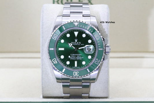 Rolex Submariner 116610LV HULK Green Dial and Ceramic Bezel 2012 Box & Paper