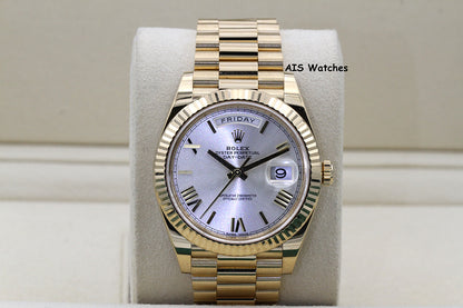 Rolex 228238 DayDate 40MM DD40 Yellow Gold Silver Roman Dial 2019 Box & Papers