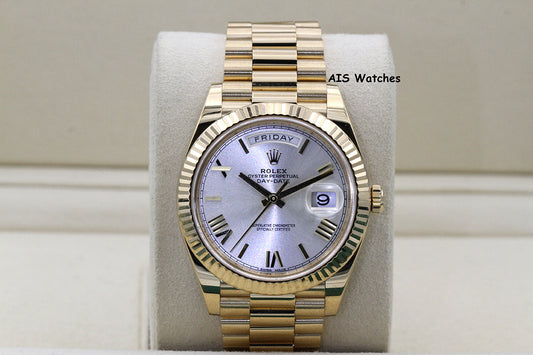 Rolex 228238 DayDate 40MM DD40 Yellow Gold Silver Roman Dial 2019 Box & Papers