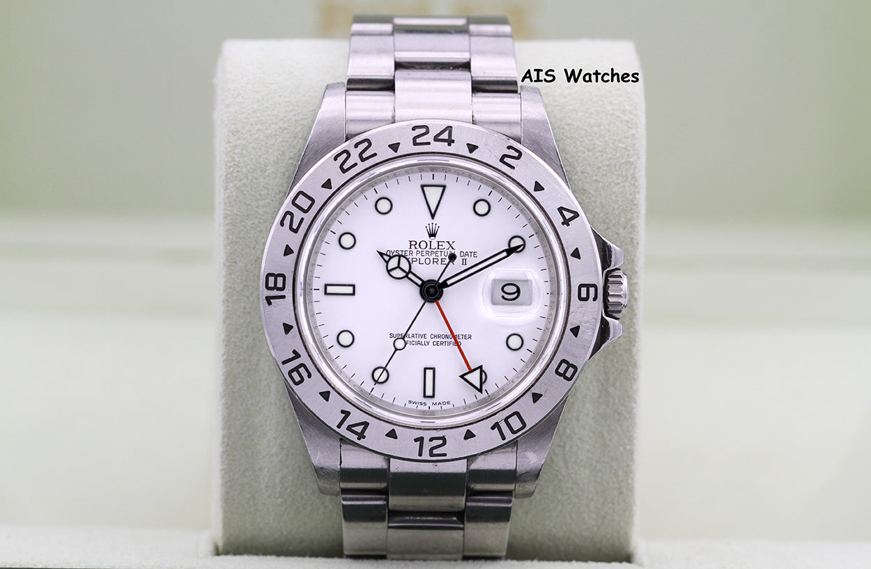 Rolex Explorer II 16570 Polar White Dial 40MM M Serial 3186 Box & Papers