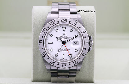 Rolex Explorer II 16570 Polar White Dial 40MM M Serial 3186 Box & Papers