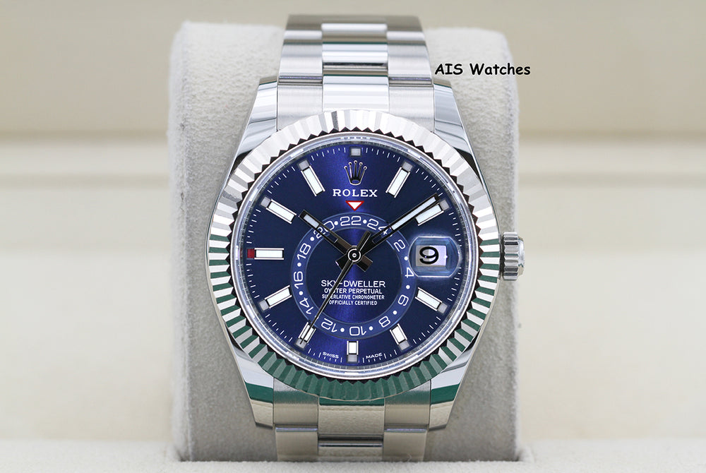 Rolex 326934 Sky-Dweller Stainless Steel Blue Dial Oyster 2021 Box & Papers