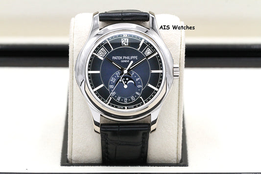 Patek Philippe Annual Calendar 5205G White Gold Blue Dial Box & Paper