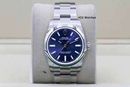 Rolex 124200 Oyster Perpetual 34 MM Blue Dial 2021 Box & Papers