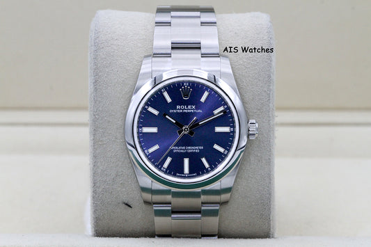 Rolex 124200 Oyster Perpetual 34 MM Blue Dial 2021 Box & Papers