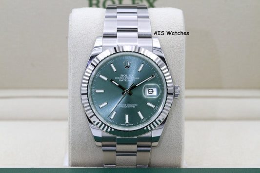 Rolex Datejust 41MM 126334 Mint Green Dial Oyster 2024 Box & Papers