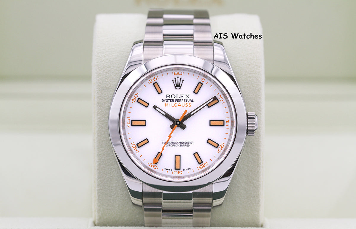 Rolex Milgauss 116400 White Dial V Serial Box & Papers