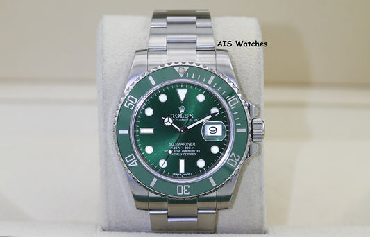 Rolex Submariner 116610LV HULK Green Dial and Ceramic Bezel Box & RSC Card 2022