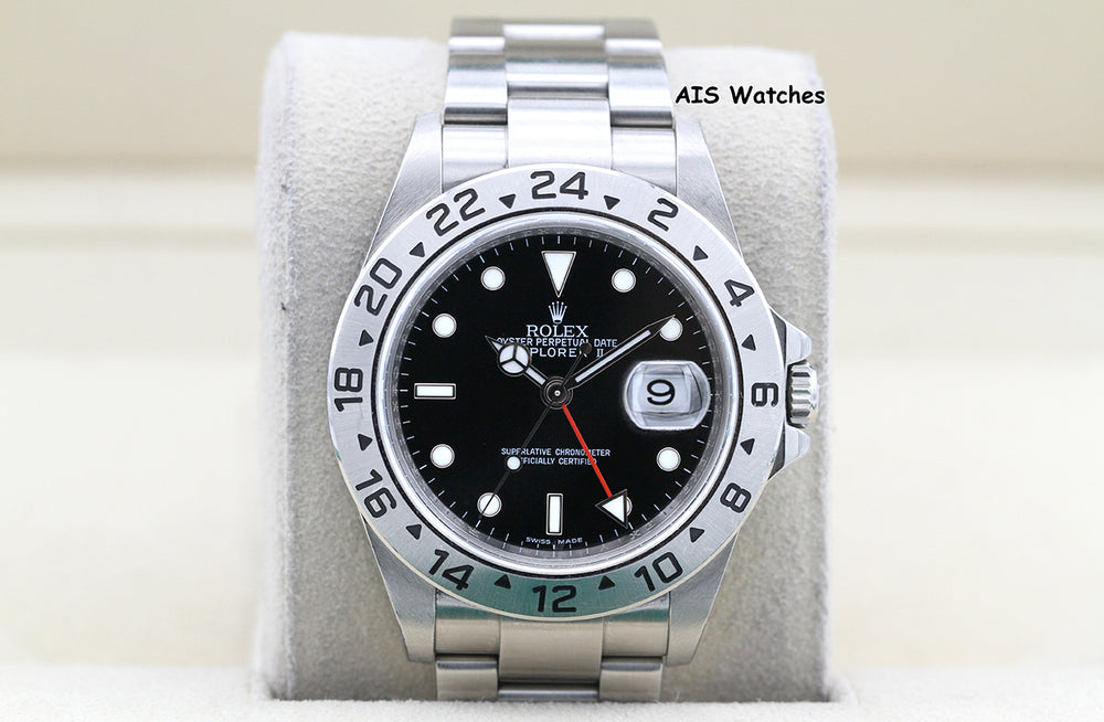 Rolex Explorer II 16570 Black Dial 40MM V Serial Box & Papers