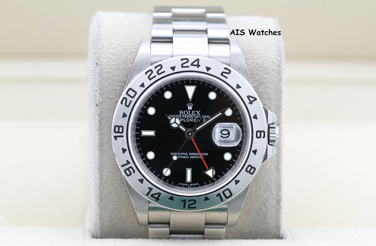 Rolex Explorer II 16570 Black Dial 40MM V Serial Box & Papers