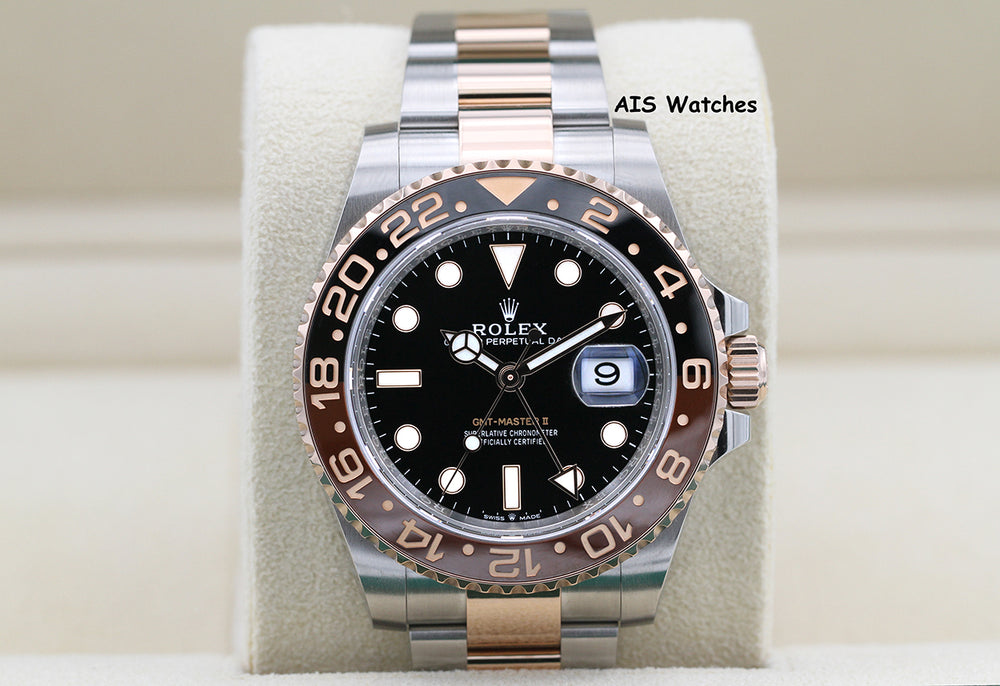 Rolex 126711 CHNR GMT Master II 18K Rose Gold / SS RootBeer Ceramic 2022 B&P