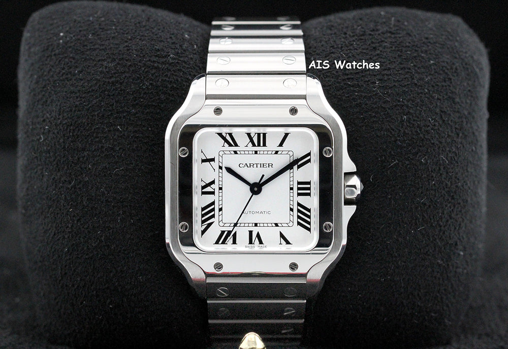 Cartier Santos De Cartier Medium Steel WSSA0029 Silver Dial 35.1MM Box & Papers