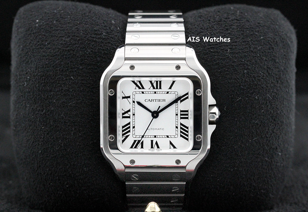 Cartier Santos De Cartier Medium Steel WSSA0029 Silver Dial 35.1MM Box & Papers