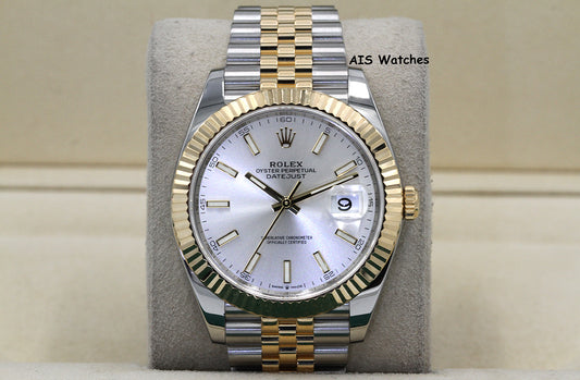 Rolex 126333 DateJust 41MM 18K YG/SS Silver Stick Dial Jubilee Bracelet 2023 Box & Papers