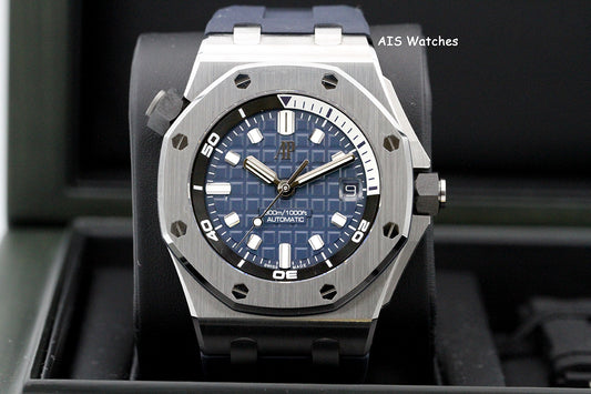 Audemars Piguet 15720ST Royal Oak Offshore Diver Blue Dial 42MM Box & Papers