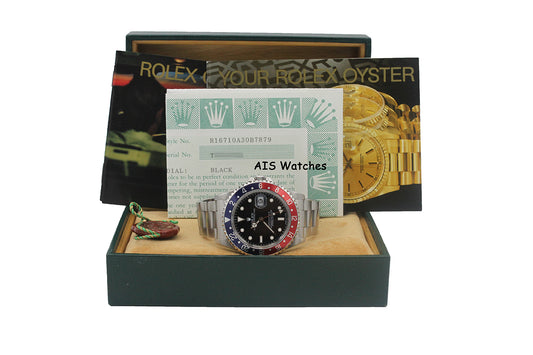 Rolex GMT Master II 16710 T Serial Pepsi Insert Box & Paper