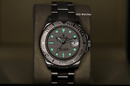 Rolex YachtMaster 16622 Platinum Dial D Serial Box & Papers