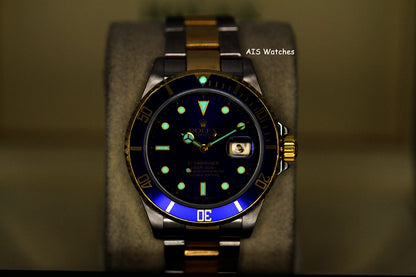 Rolex Submariner 16613 P Serial Blue Dial Box & Papers