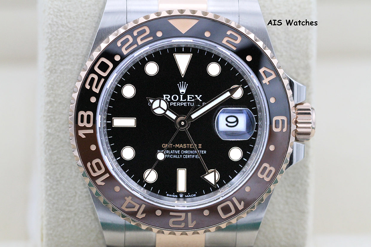 Rolex 126711 CHNR GMT Master II 18K Rose Gold / SS RootBeer Ceramic 2022 B&P
