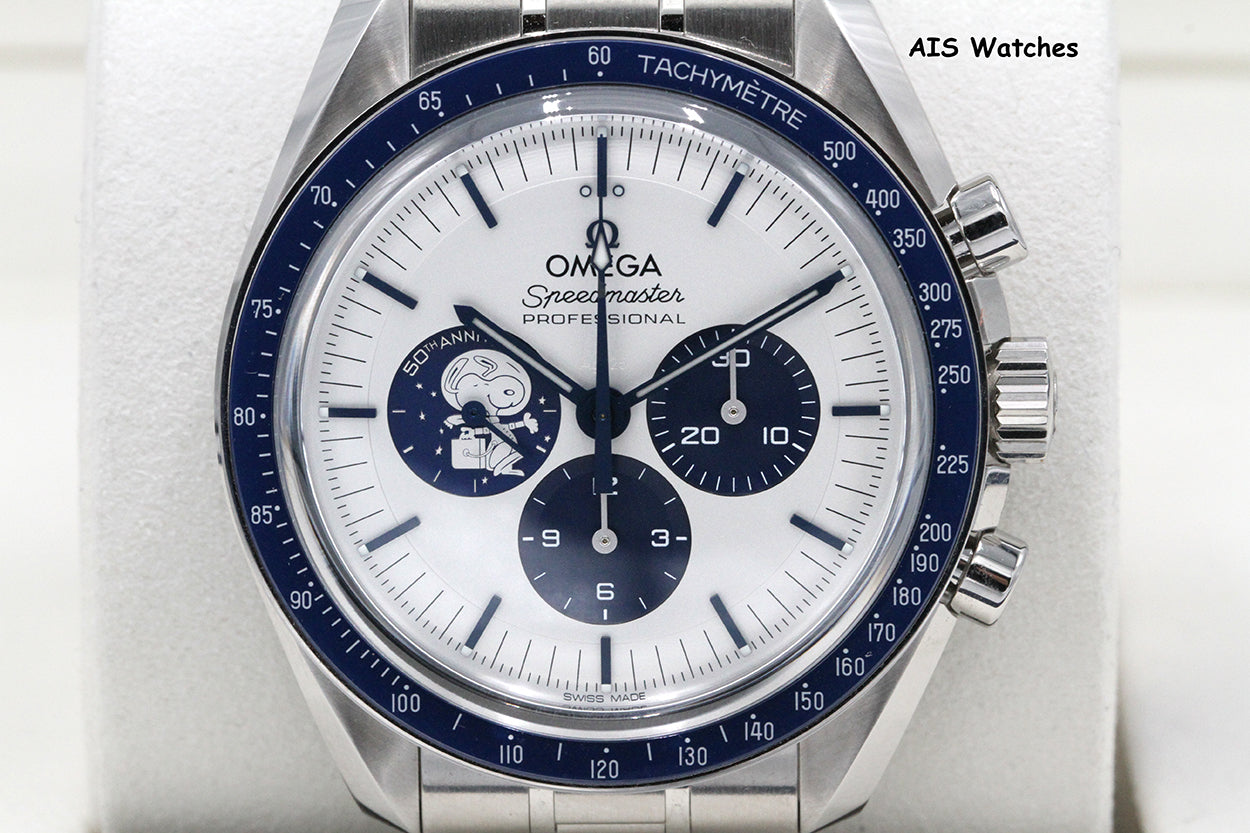 BNIB Omega SpeedMaster Moonwatch Apollo 13 Silver Snoopy SS Bracelet 310.32.42.50.02.001 BP