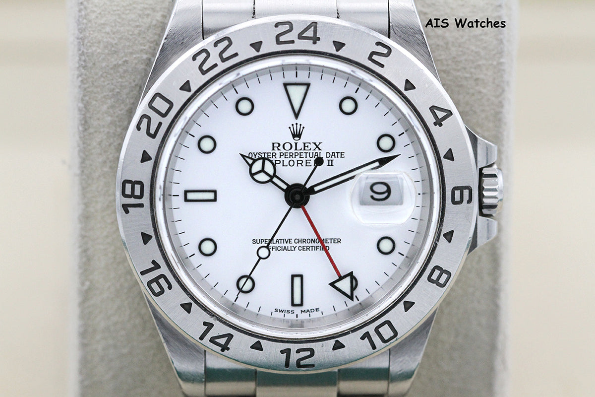 Rolex Explorer II 16570 Polar White Dial 40MM K Serial Box & Papers