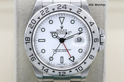 Rolex Explorer II 16570 Polar White Dial 40MM K Serial Box & Papers