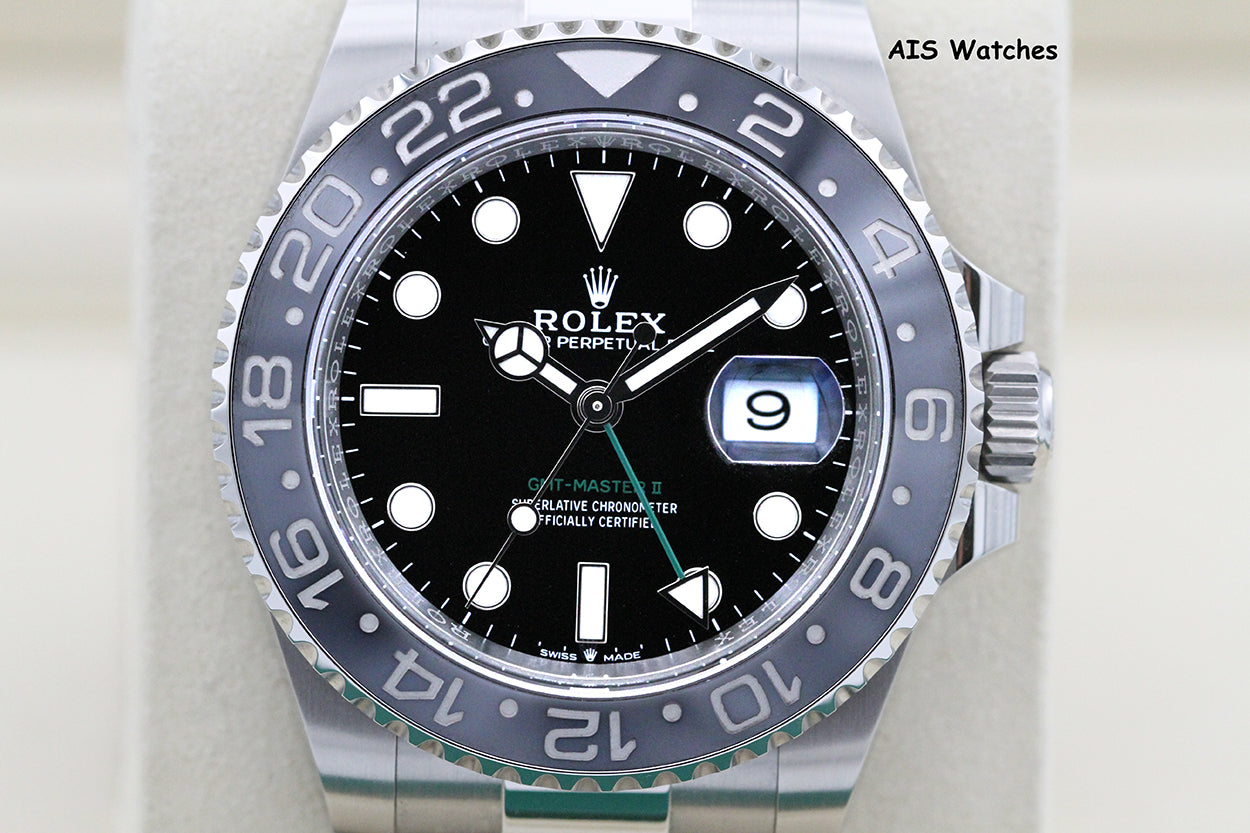 Rolex GMT Master II 126710GRNR Oyster Black / Grey Bezel Bruce Wayne B&P
