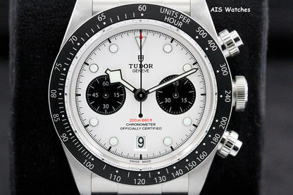 Tudor 79360N Black Bay Chronograph 41MM White Dial Stainless Steel Bracelet B&P
