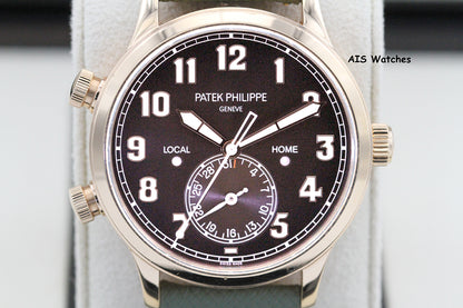 Patek Philippe 5524R Calatrava Pilot Travel Time Rose Gold Brown Dial 42MM Box & Paper