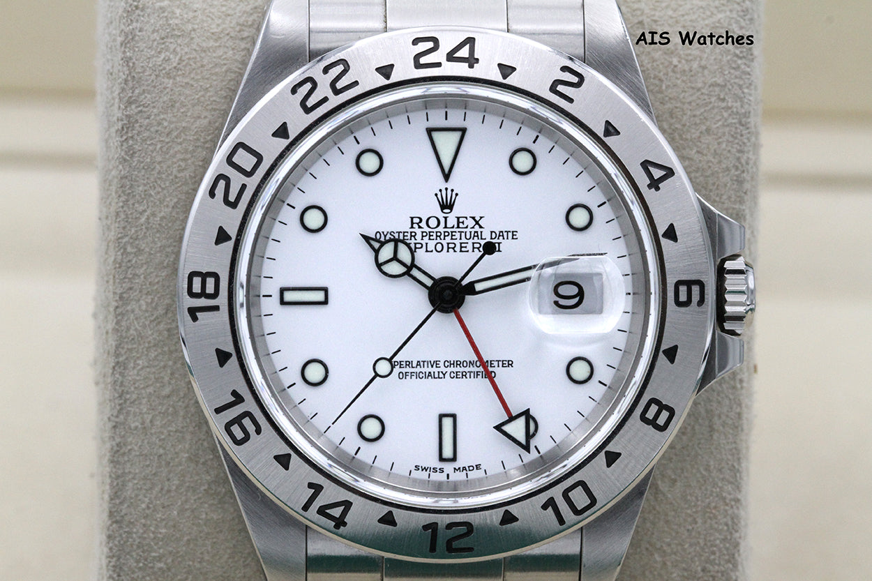 Rolex Explorer II 16570 Polar White Dial 40MM A Serial Box & Papers