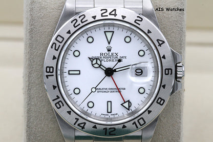 Rolex Explorer II 16570 Polar White Dial 40MM A Serial Box & Papers