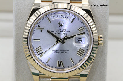 Rolex 228238 DayDate 40MM DD40 Yellow Gold Silver Roman Dial 2019 Box & Papers
