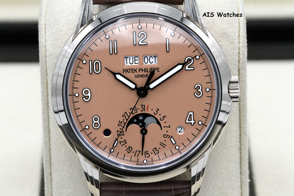 Patek Philippe Perpetual Calendar 5320G White Gold Rose Dial Box & Papers