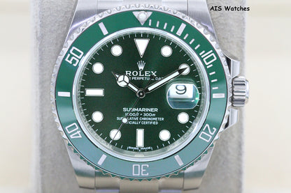 Rolex Submariner 116610LV HULK Green Dial and Ceramic Bezel 2016 Box & Paper