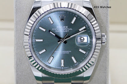 Rolex Datejust 41MM 126334 Mint Green Dial Oyster 2023 Box & Papers