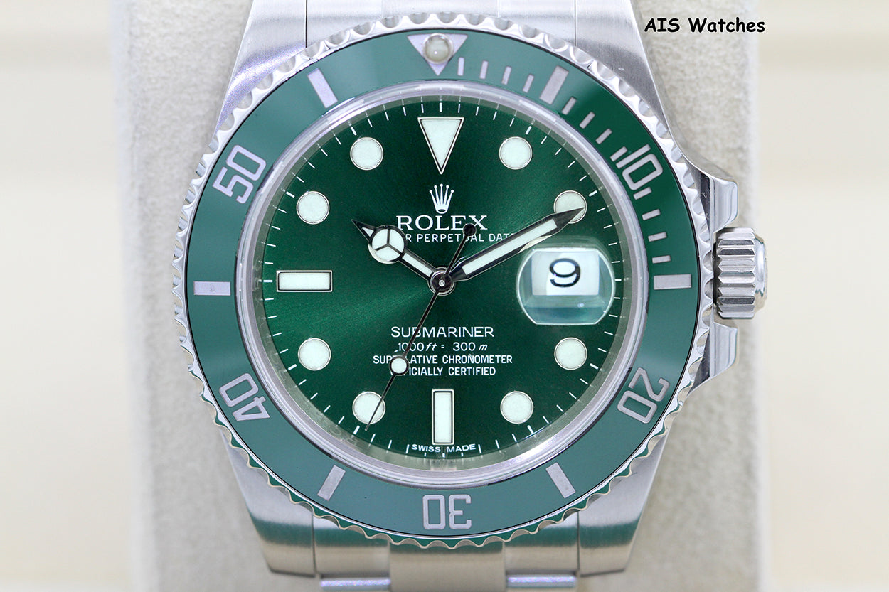 Rolex Submariner 116610LV HULK Green Dial and Ceramic Bezel Box & RSC Card 2022