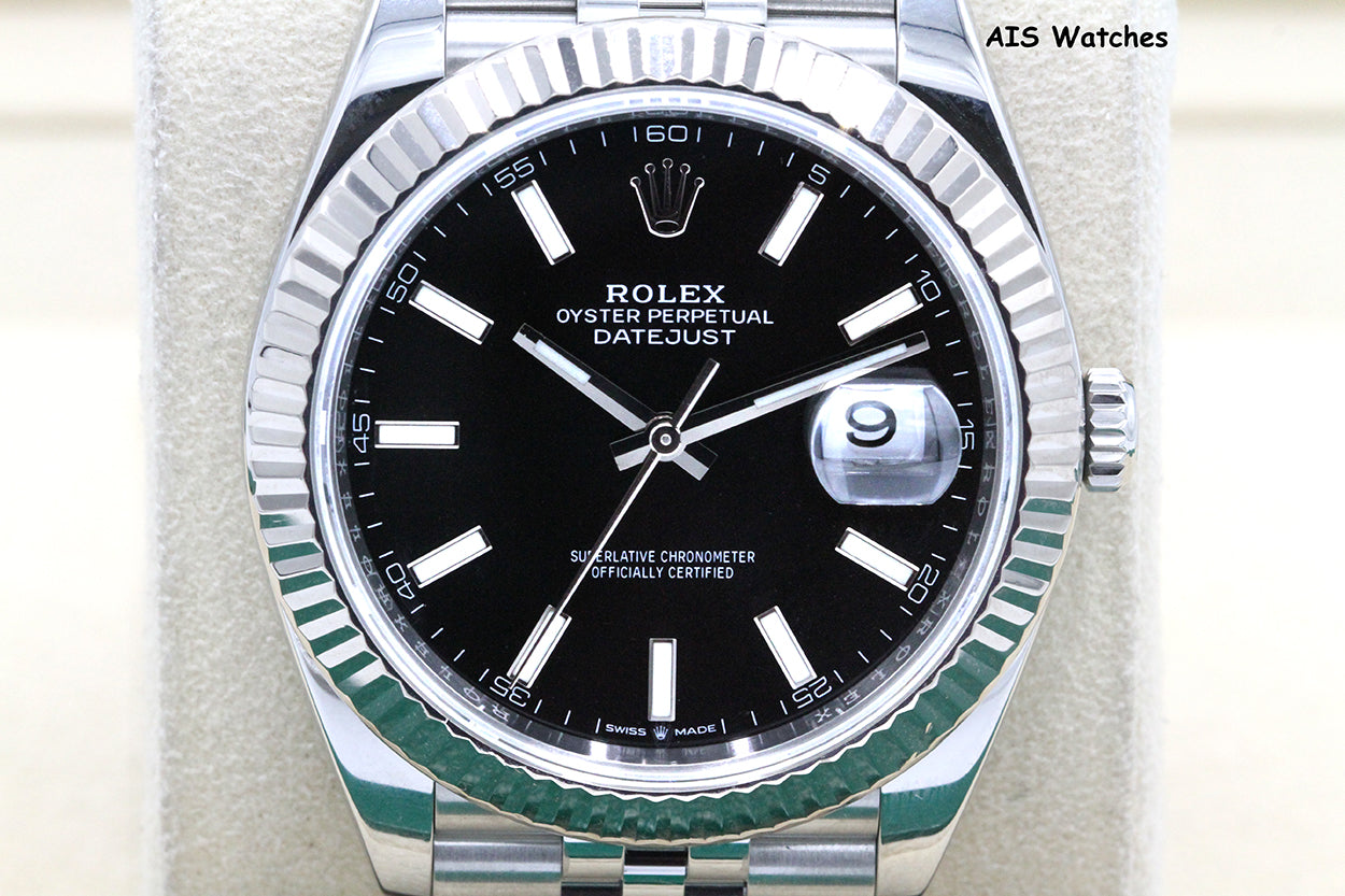 Rolex Datejust 41MM 126334 Black Stick Dial Jubilee 2020 Box & Papers
