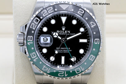 BNIB Rolex GMT Master II 126720VTNR Sprite Lefty Oyster Black / Green B&P